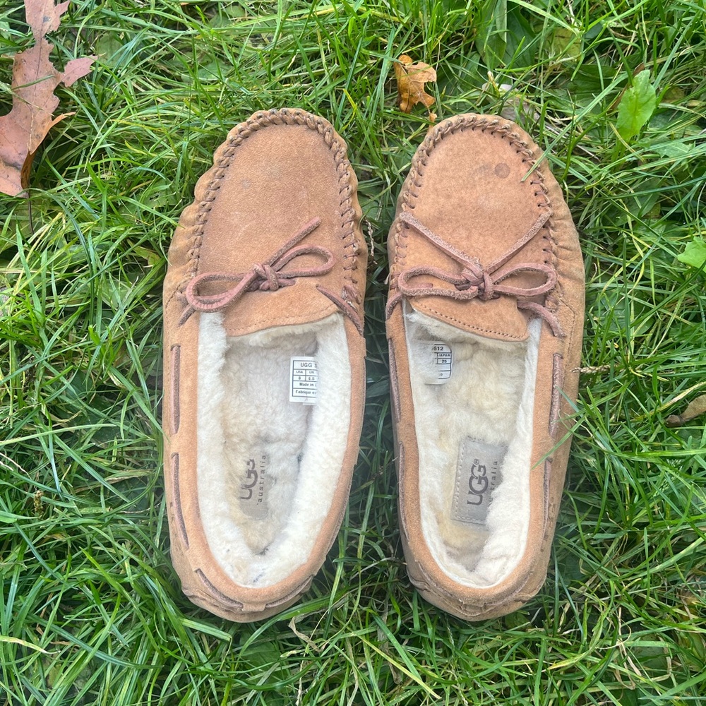 UGG Chestnut Suede Moccasin Slippers